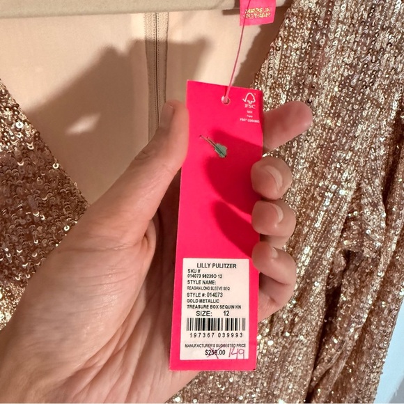 NEW Lilly Pulitzer Reagan Long Sleeve Sequin Mini Dress - Picture 7 of 9